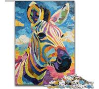 Puzzle da 1000 pezzi in cartone colorato a forma di zebra per adulti, perfetti per decorare casa e ufficio, feste, compleanni e regali di Natale (dimensioni 26x38cm)