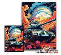 Puzzle da 1000 pezzi in cartone colorato raffigurante un carro armato, 26x38cm. Regalo perfetto per la festa della mamma, compleanni e Natale.