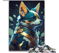 Puzzle da 1000 pezzi in cartone con cane Corgi, realismo magico, per adulti, dimensioni 26x38cm, regalo perfetto per compleanni e festività.