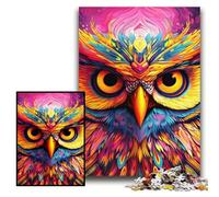 Puzzle da 1000 pezzi in cartone con gufo rosa, 26x38cm, regalo perfetto per la festa della mamma, compleanni, Natale