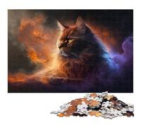 Puzzle da 1000 pezzi in cartone con la nebulosa del Maine Coon, per adulti, regalo perfetto per familiari e amici, adatto dai 14 anni in su, 26X38CM / 10,23x14,96 pollici.