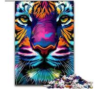 Puzzle da 1000 pezzi in cartone con tigre, Pop Art, raffigurante un volto di animale, dimensioni 38x26cm, per adolescenti e famiglie, gioco rompicapo fai da te