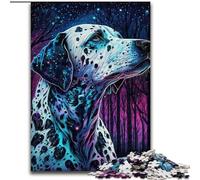 Puzzle da 1000 pezzi in cartone raffigurante un dalmata, ideale per l'interazione con la famiglia e come regalo divertente, con un vivace design astratto (dimensioni 26x38cm)