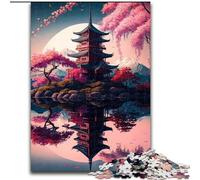 Puzzle da 1000 pezzi in cartone raffigurante un tempio giapponese, per adulti, regalo perfetto per compleanni, festività e decorazioni per la casa (dimensioni 26x38cm)