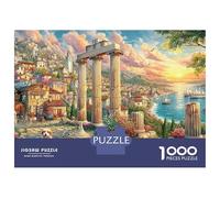 Puzzle da 1000 pezzi in cartone riciclato con paesaggio urbano antico, skyline storico, per adulti, antistress, intrattenimento al chiuso, attività di gruppo per famiglie, 52x38 cm/1000 pezzi