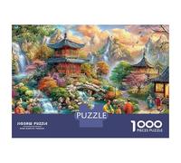 Puzzle da 1000 pezzi in cartone riciclato opaco Eastern Paradise, vibrante regno celeste, per adulti, antistress, regalo per le vacanze, attività di gruppo per il tempo libero, 70x50 cm/1000 pezzi