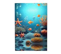 Puzzle da 1000 pezzi in legno a forma di pesce corallo subacqueo, attività familiare rilassante, per adulti, paesaggio colorato, in scatola di plastica, decorazione per la casa, regalo