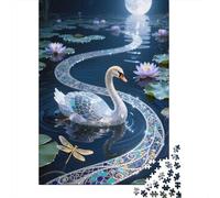 Puzzle Da 1000 Pezzi in Legno, Cigno muto, Esperienza Unica Di Gioco, Per Chi Ama Le Sfide, Includi La Tua Famiglia in Questa Avventura