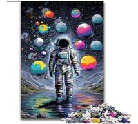 Puzzle da 1000 pezzi in legno con astronauta, 50x75cm, perfetto per adolescenti, per rafforzare i legami familiari, rompicapo e regalo fai da te per la casa
