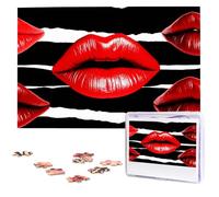 Puzzle da 1000 pezzi in legno con labbra rosse bacio foto puzzle personalizzato per adulti puzzle personalizzati puzzle impegnativi per regalo di nozze in famiglia