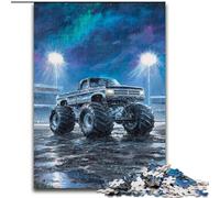 Puzzle da 1000 pezzi in legno con monster truck psichedelico per adulti, perfetto per decorare casa e ufficio, feste, compleanni e regali di Natale (dimensioni 50x75cm)
