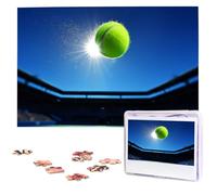 Puzzle da 1000 pezzi in legno con pallina da tennis nell'aria, puzzle con immagine personalizzata, puzzle personalizzato per matrimoni per adulti