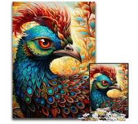 Puzzle da 1000 pezzi in legno con pavone colorato, per adulti, rompicapo fai da te, gioco perfetto per famiglie o regalo decorativo, 50x75CM/19,68x29,52 pollici
