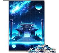 Puzzle da 1000 pezzi in legno con tempio giapponese cosmico, per adolescenti, giochi educativi per la famiglia, decorazione per la casa, regalo (dimensioni 26x38cm)