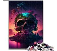 Puzzle da 1000 pezzi in legno con tramonto sull'isola mistica perfetto regalo di Natale e Capodanno regalo di Natale 50x75cm per compleanno festa Natale Halloween
