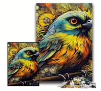 Puzzle da 1000 pezzi in legno "Green Sparrow", 50x75cm, regalo perfetto per la festa della mamma, compleanni e Natale.