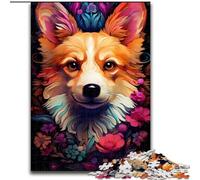 Puzzle da 1000 pezzi in legno, motivo: Corgi colorato, livello principiante, ideale come regalo di compleanno e per le feste, 50x75cm, attività per adulti e famiglie, regalo fai da te per la casa