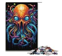 Puzzle da 1000 pezzi in legno per bambini motivo: polpo da colorare per interagire con i genitori e i figli 38x26 cm.