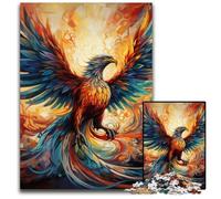 Puzzle da 1000 pezzi in legno psichedelico raffigurante un uccello fenice, per adulti, rompicapo e decorazioni per la casa, regalo perfetto per le feste, 50x75CM/19,68x29,52 pollici.