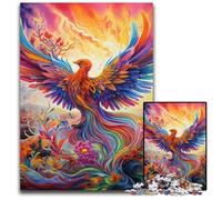 Puzzle da 1000 pezzi in legno psichedelico raffigurante un uccello fenice, per adulti, rompicapo e decorazioni per la casa, regalo perfetto per le feste, 50x75CM/19,68x29,52 pollici.