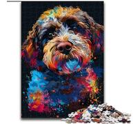 Puzzle da 1000 pezzi in legno raffigurante il cane Lagotto Romagnolo, con design intricato per adolescenti, decorazioni fai da te e divertimento che stimola la mente 1000 pezzi(50x75cm)