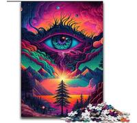 Puzzle da 1000 pezzi in legno raffigurante la natura psichedelica, idea regalo per le feste, opera d'arte umoristica, opera d'arte dettagliata, 50x75cm Natale o compleanni