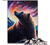 Puzzle da 1000 pezzi in legno raffigurante l'orso bruno, dimensioni 50x75cm, attività divertente per tutta la famiglia, sfida per il cervello, regalo perfetto per adolescenti.