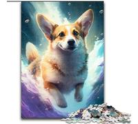 Puzzle da 1000 pezzi in legno raffigurante un cane Corgi, gioco interattivo per famiglie, adatto a partire dai 14 anni, 50x75cm, gioco rompicapo per adolescenti, regalo perfetto per le feste