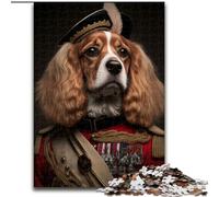 Puzzle da 1000 pezzi in legno raffigurante un cane in uniforme militare,regalo perfetto per genitori,amanti e amici - età 14+,dimensioni 50x75cm,coinvolgente attività per serate di gioco in famiglia