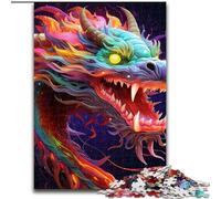Puzzle da 1000 pezzi in legno raffigurante un drago colorato,regalo perfetto per genitori,amanti e amici - età 14+,dimensioni 50x75cm,ideale per arredare la casa,allenare la mente e come regalo