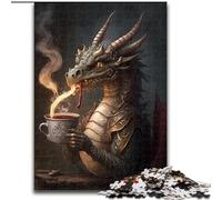Puzzle da 1000 pezzi in legno raffigurante un drago del caffè, regalo perfetto per genitori, amanti e amici - età 14+, dimensioni 50x75cm, coinvolgente attività per serate di gioco in famiglia