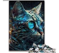 Puzzle da 1000 pezzi in legno raffigurante un gatto del Bengala, per adulti, dimensioni 50x75cm, regalo per una sfida di ingegno, attività educativa per adolescenti