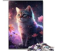 Puzzle da 1000 pezzi in legno raffigurante un gatto fantasy,per adolescenti e ragazzi,ideale come regaloe di festa,50x75cm,decorazione fai da te,regalo per le feste che stimola la mente