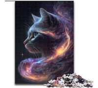 Puzzle da 1000 pezzi in legno raffigurante un gatto nella nebulosa cosmica perfetto regalo di Natale e Capodanno regalo di Natale 50x75cm per compleanni vacanze Natale e Halloween.
