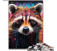 Puzzle da 1000 pezzi in legno raffigurante un procione,regalo perfetto per genitori,amanti e amici - età 14+,dimensioni 50x75cm,ideale per arredare la casa,allenare la mente e come regalo