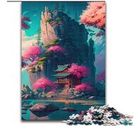 Puzzle da 1000 pezzi in legno raffigurante un tempio giapponese perfetto come regalo di Natale e Capodanno regalo di Natale 50x75cm per compleanni feste Natale e Halloween.