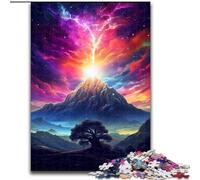 Puzzle da 1000 pezzi in legno raffigurante un vulcano arcobaleno, un rompicapo stimolante per adolescenti, perfetto come decorazione per la casa o come regalo 1000 pezzi(50x75cm)