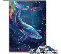 Puzzle da 1000 pezzi in legno raffigurante una balena cosmica, un rompicapo stimolante per adolescenti, perfetto come decorazione per la casa o come regalo 1000 pezzi(50x75cm)