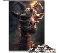 Puzzle da 1000 pezzi in legno raffigurante una giraffa demoniaca,Perfetto come e Capodanno,regalo per le feste,50x75cm,gioco rompicapo per adolescenti,perfetto come regalo per le feste