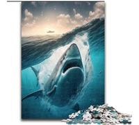 Puzzle da 1000 pezzi in legno raffigurante uno squalo balena, un regalo divertente e un'attività per la casa, 50x75cm Sviluppa la coordinazione occhio-mano, perfetto come regalo di compleanno