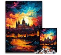 Puzzle da 1000 pezzi in regalo: La psichedelia colorata del Castello di Praga. Puzzle di carta per adolescenti e divertimento in famiglia. Gioco rompicapo fai da te in regalo 1000 pezzi (38x26 cm).