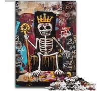 Puzzle da 1000 pezzi in stile Basquiat raffigurante il teschio del re, per adulti e ragazzi, un gioco stimolante, ideale come regalo per tutta la famiglia (50x75cm)