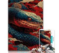 Puzzle da 1000 pezzi in stile cinese a forma di serpente per adulti, difficile da completare ma divertente e umoristico, regalo di compleanno, regali, decorazione murale (38x26cm)