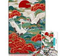 Puzzle da 1000 pezzi in stile cinese raffigurante una gru dalla corona rossa,ideale come regalo per adolescenti,aiuta il cervello a esercitare i giocattoli che creano dipendenza e coltivan