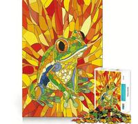 Puzzle da 1000 pezzi in stile cubista Pop Art con rana, ideale per ragazzi, gioco di logica e di gruppo, taglio di precisione, regalo perfetto (38x52cm)