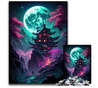 Puzzle da 1000 pezzi in stile giapponese a forma di torre per adulti, gioco interattivo per famiglie, regalo artigianale con grafica colorata, 26X38CM/10,23x14,96 pollici.