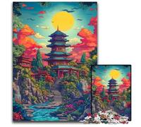 Puzzle da 1000 pezzi in stile giapponese, a forma di torre, per adulti, rompicapo impegnativo per adolescenti, divertente serata di giochi in famiglia, 50x75CM/19,68x29,52 pollici.