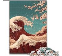Puzzle da 1000 pezzi in stile giapponese con onde, per adolescenti dai 14 anni in su, decorazione da parete, regali unici per compleanno e Natale (26x38cm)