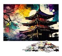 Puzzle da 1000 pezzi in stile giapponese, motivo: tempio, per adulti, fai da te, regalo per la casa, gioco rompicapo, 26X38CM/10,23x14,96 pollici