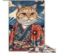 Puzzle da 1000 pezzi in stile giapponese, raffigurante un gatto, puzzle impossibili per adulti, 50x75cm, regalo per uomini e donne, per occasioni quotidiane e speciali